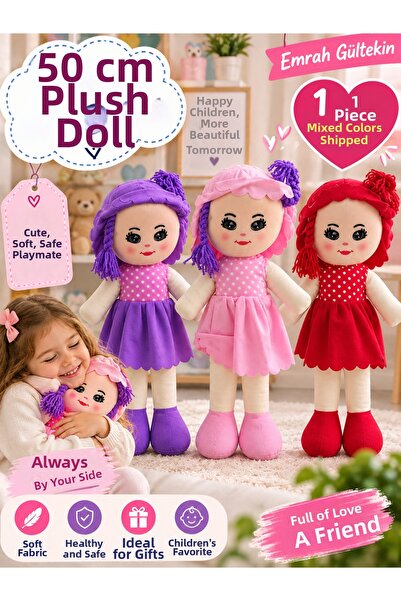 Emrah Gültekin 50 cm Cloth Doll Toy Soft Fabric Cute Doll 1 Piece Mixed Color...