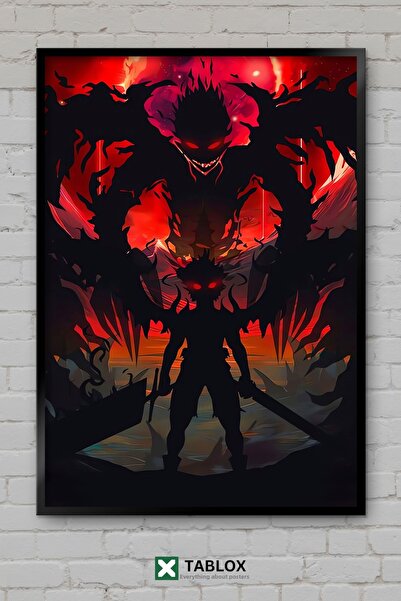 tablomaxtbx Asta Demon Şatan Black Clover Anime Manga Tablou decorativ înrăma...