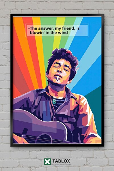 tablomaxtbx Bob Dylan Quote Singer Folk Music Framed Decorative Mdf Painting