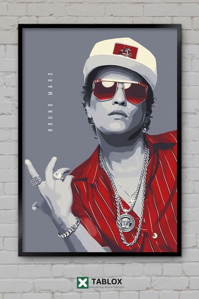 tablomaxtbx Bruno Mars Τραγουδιστής Ποπ Μουσική Φανκ Αφίσα με Πλαίσιο Διακοσμ...