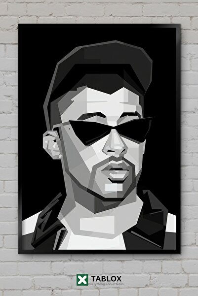 tablomaxtbx Bad Bunny Black White Rapper Reggaeton Muzică latină Tablou decor...
