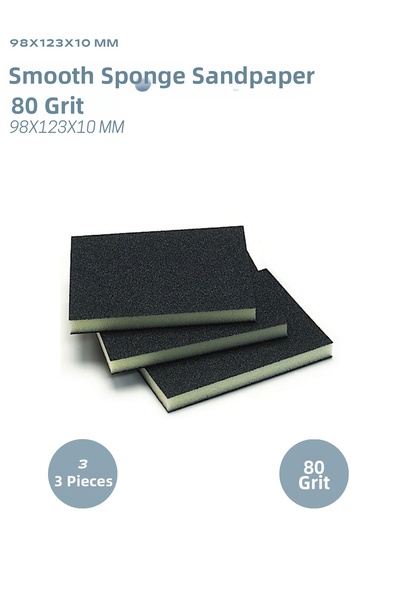 Generic Brand Sponge Sandpaper Flat 98X123X10Mm 80 Grit