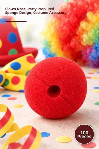 Yenilig 100pcs sponge clown nose - fake nose, red sponge design, costume acce...