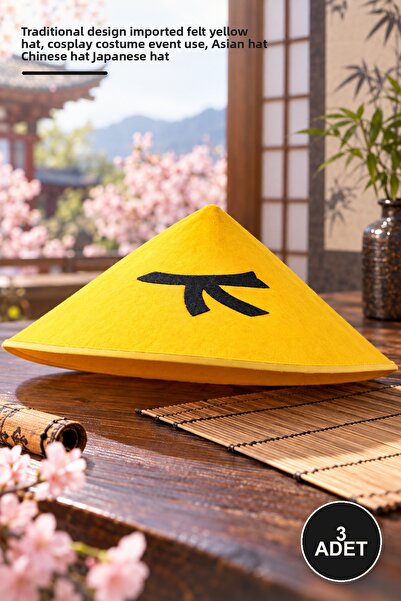 Yenilig 3 bucăți de pălării chinezești japoneze – design tradițional, culoare...