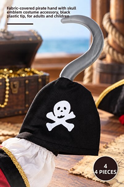 Yenilig 4 Pieces Pirate Hook – Fabric Covered Pirate Hand with Nautical Print...
