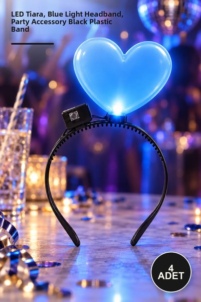 Yenilig 4 Τεμάχια Mega Heart Lighted Party Crown – LED Crown, Blue Lighted He...