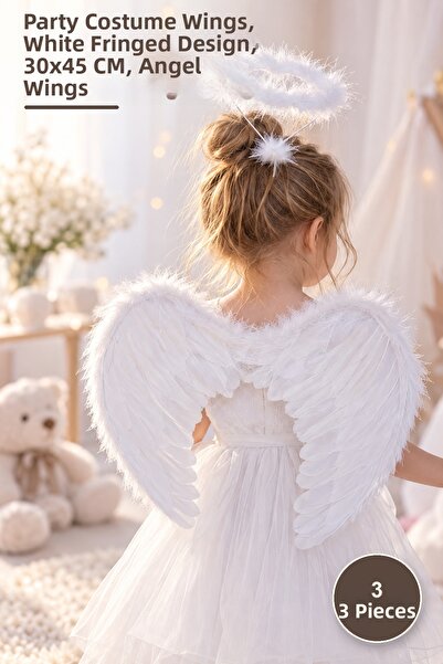 Yenilig 3 Pieces Feathered Baby Angel Wings and Crown – Party Costume Wings, ...