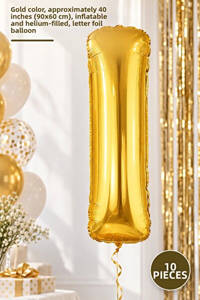 Yenilig 10 Pieces I Letter Foil Balloon - Gold Color, 40 Inches Approximately...