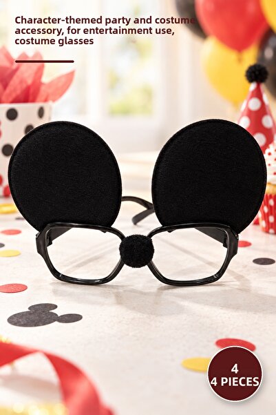 Yenilig 4 Pieces of Mickey Mouse Glasses – Character Design Party and Costume...