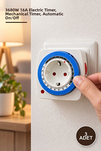 Yenilig 3 Pieces Ct-9180 Timed Mechanical Socket – 3680W 16A Electric Timer, ...