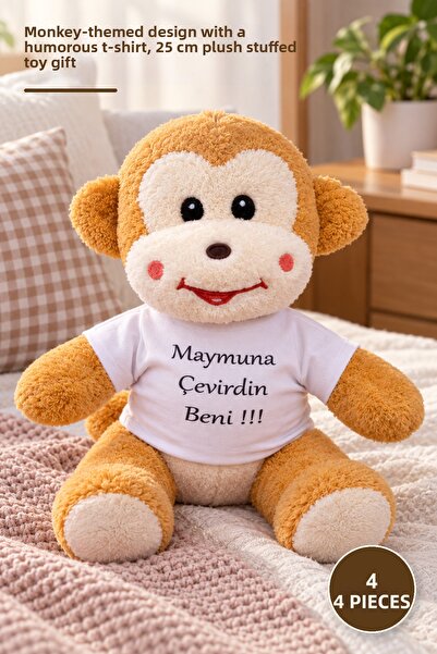 Yenilig 4 Pieces Plush Monkey Toy – Turned into a Monkey Me Themed Spirited T...