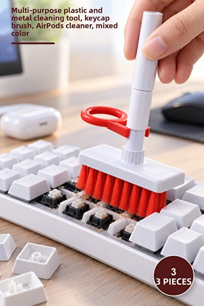 Yenilig 3 Pieces Keyboard and Headphone Cleaning Brush – Multi-Purpose Plasti...