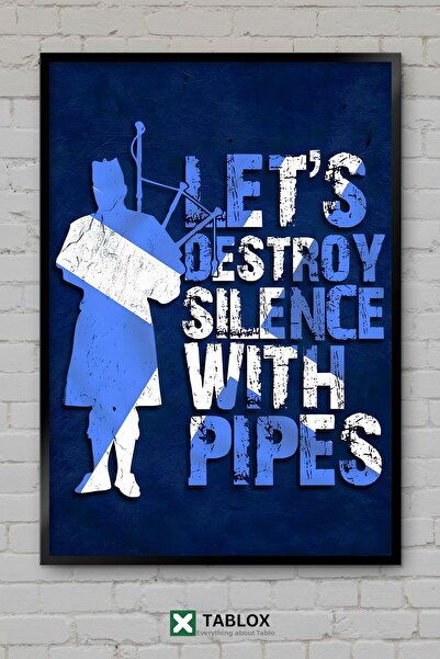tablomaxtbx Συγκροτήστε τη σιωπή με τα Pipes Boru Μουσική Ροκ Τέχνη Αφίσα Κορ...