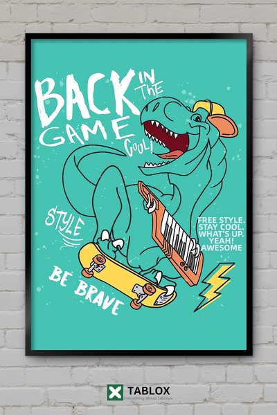 tablomaxtbx Dinozaur Hiphop Hip Hop Muzică Artă Poster Încadrat Tablou decora...