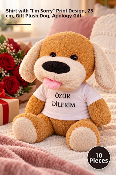 Yenilig 10 Pieces Plush Toy Dog – T-Shirt with "I'M Sorry" Printed Design, 25...