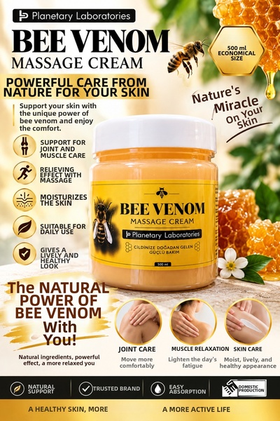 Planetary Laboratories Bee Venom Bee Venom Massage Cream 500 ml – Menthol Mus...