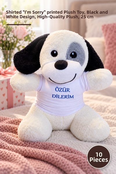 Yenilig 10 Pieces of Plush Dogs – Plush Toy with T-Shirt and "I'M Sorry" Prin...