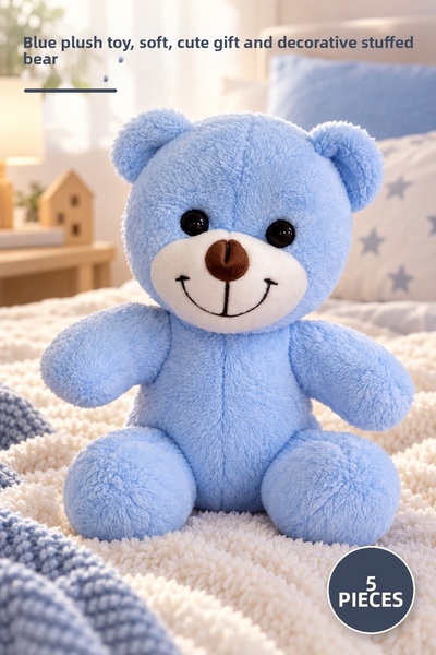 Yenilig 5 Pieces of Plush Bear – Blue Plush Toy, Soft and Adorable Gift and D...