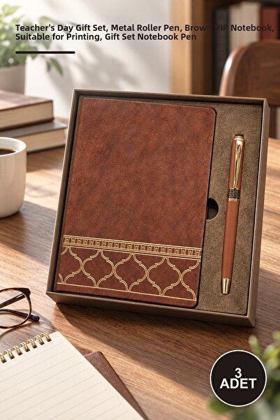 Yenilig 3-Piece Boxed Leather Patterned Notebook Pen Set – Teacher's Day Gift...