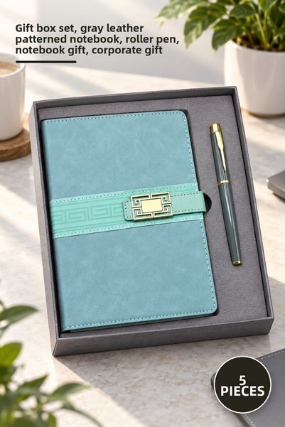 Yenilig 5 Pieces Undated Agenda Notebook and Metal Pen Set – Boxed Gift Set, ...