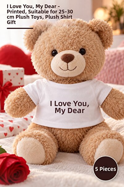 Yenilig 5 Pieces of Plush Toy T-Shirts – I Love You, My Little Lamb Printed, ...