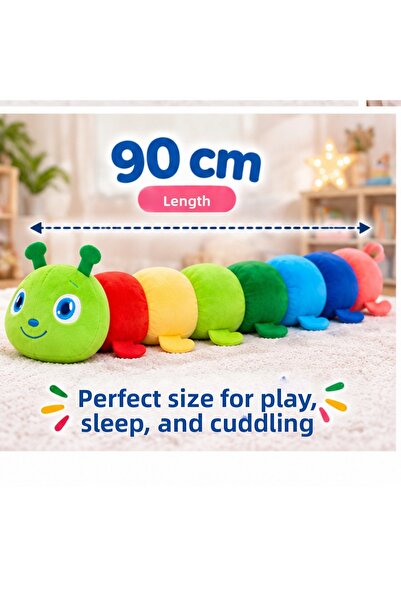 LRS STORE Big Size Plush Caterpillar 90 cm Colorful Caterpillar Plush Toy – L...