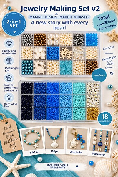 By MO Accessories 2-piece jewelry making set with 24+18 compartments - beaded...