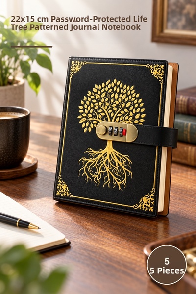 Yenilig 5 Leather Notebooks – 22X15 cm Notepad Journal Notebook with Encrypte...