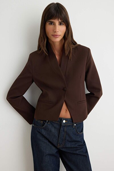 Trendyol Collection Khaki Blazer Jacket Twoaw27Bc00066
