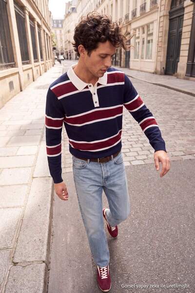 Trendyol Collection Navy Blue-Claret Red Regular/Normal Cut Premium/Special Y...