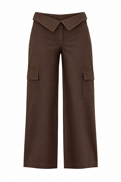 Trendyol Collection Brown Woven Trousers with Pockets Twoaw27Pl00077