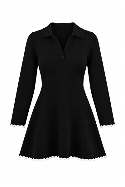 Trendyol Collection Petite Black Short/Mini Contrast Detailed Petit Knitwear ...