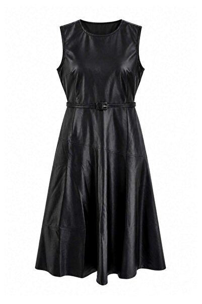 Trendyol Curve Black Woven Plus Size Dress Tbbaw27Ah00101