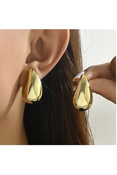 mos&more Gold Ortaboy Damla Bottega Kadın Küpe