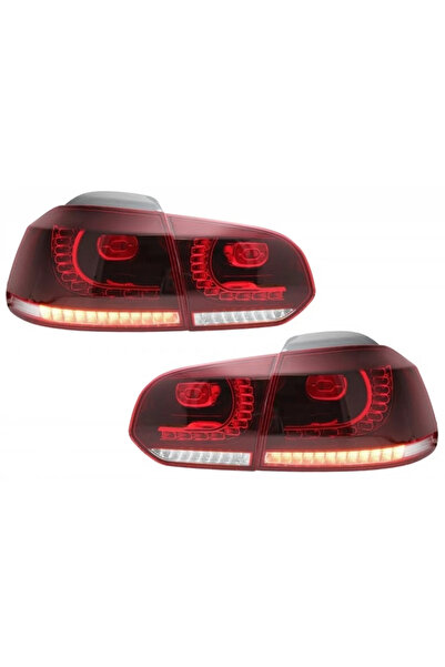 tuningset Stopuri Full LED compatibile cu VW Golf 6 VI 2008-2013 Roșu Cireș R...