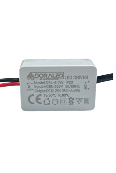 DORA LED 4-7X1W 350Ma 12-24V Power Led Driver IP20 Power Led Sürücü