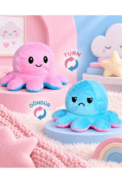 Pufu Toys Sevimli Yüz Değiştiren Ahtapot