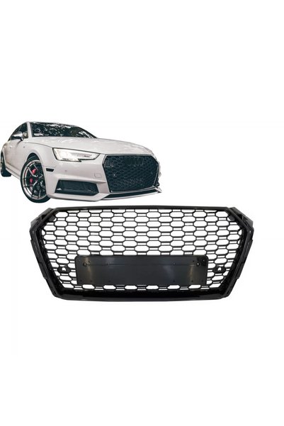 tuningset Grilă frontală fără insignă compatibilă cu Audi A4 B9 8W 2016-2018 ...