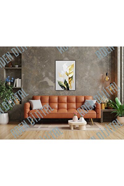 Aden TABLOU PE PÂNZĂ CU FRUNZE DECORATIVE DIGITALE