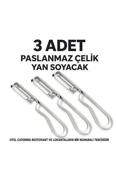 Trend Home Life 3 Adet Metal Yan Soyacak Patates Sebze Paslanmaz Çelik Sebze ...