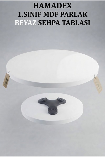 HAMADEX Yuvarlak 1.ci Sınıf MDF Sehpa Tablası Aletsiz Montaj 40 cm çap | Hazı...
