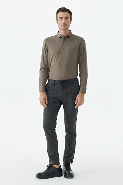 Jakamen Antrasit Comfort Fit Beli Lastikli Yan Cep Jogger Pantolon