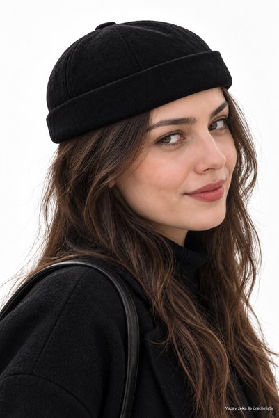 ZERAMİNE Kaşe Docker Bere Şapka Yünlü Unisex