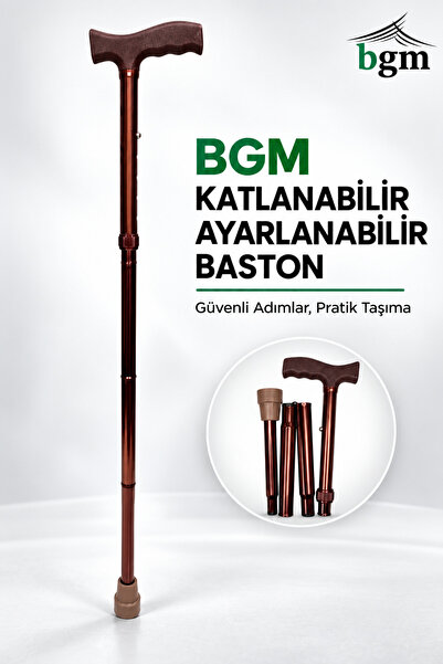 bgm Baston Katlanabilir Denge Bastonu Kahverengi-Bronz Baston