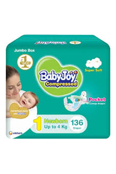BabyJoy حفاضات مقاس 1 عبوة جامبو 136 قطعة