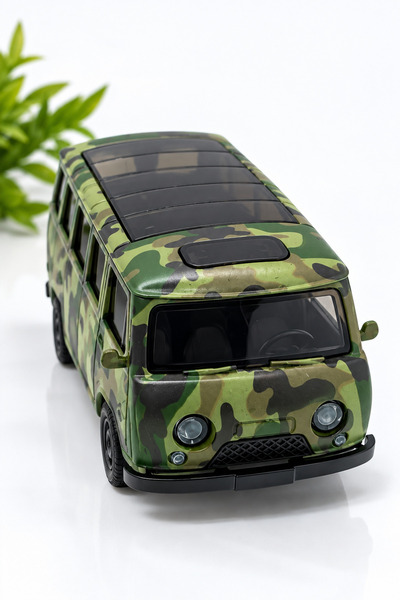 ViZKA Bas Çek Model araba oyuncak metal Minibüs modelli kamuflaj Araba
