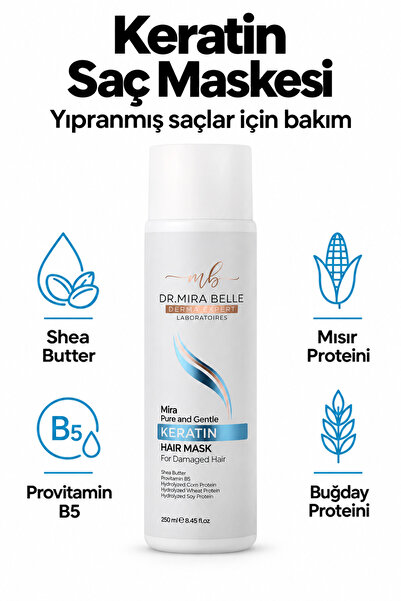 Dr. Mira Belle Derma Expert Yıpranmış Saçlar İçin Bitkisel Keratin & Provitam...