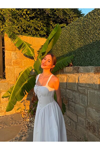VARSHOVA Önü Düğme Detayli Elbise
