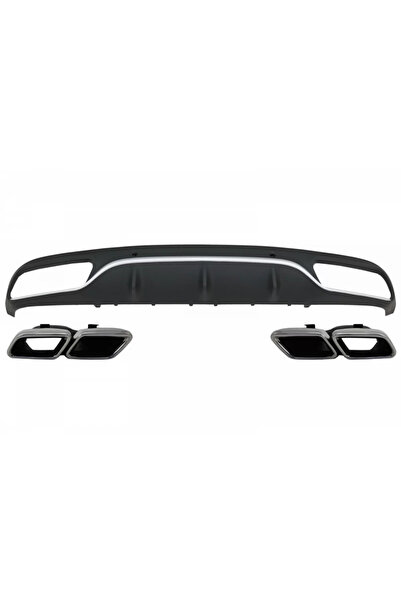 tuningset Difuzor Bara Spate cu Ornamente Evacuare compatibil cu Mercedes Cla...
