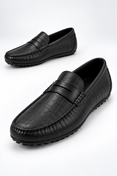 Frank Valentia FV115 Hakiki Deri Erkek Loafer Ayakkabı Siyah